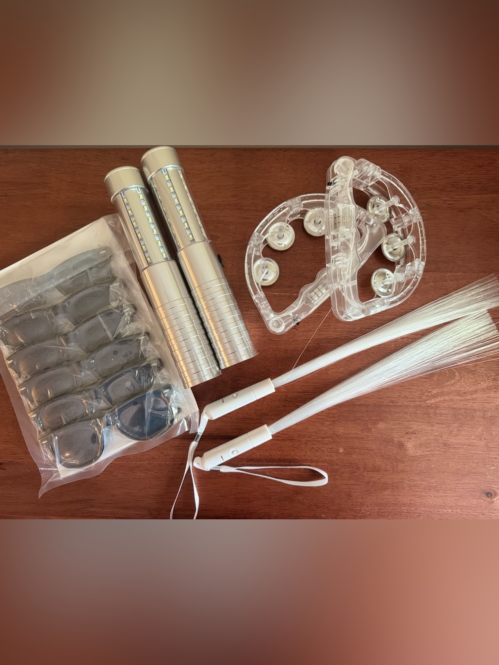35-Piece LED Bundle | 14 Tambourines, 6 Strobe Lights, 6 Sunglasses, 7 Wands